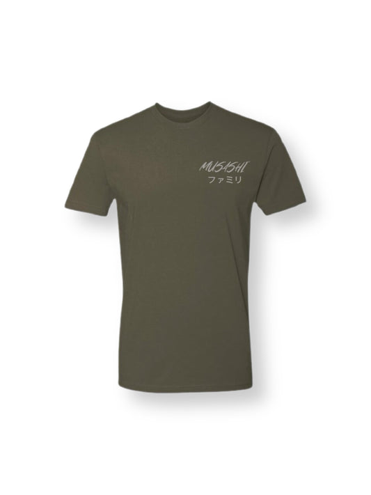 Musashi (Family Katakana) Tee // Military Green